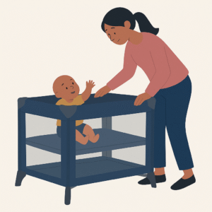 Lit parapluie pour bébé avec matelas pliable et sac de transport